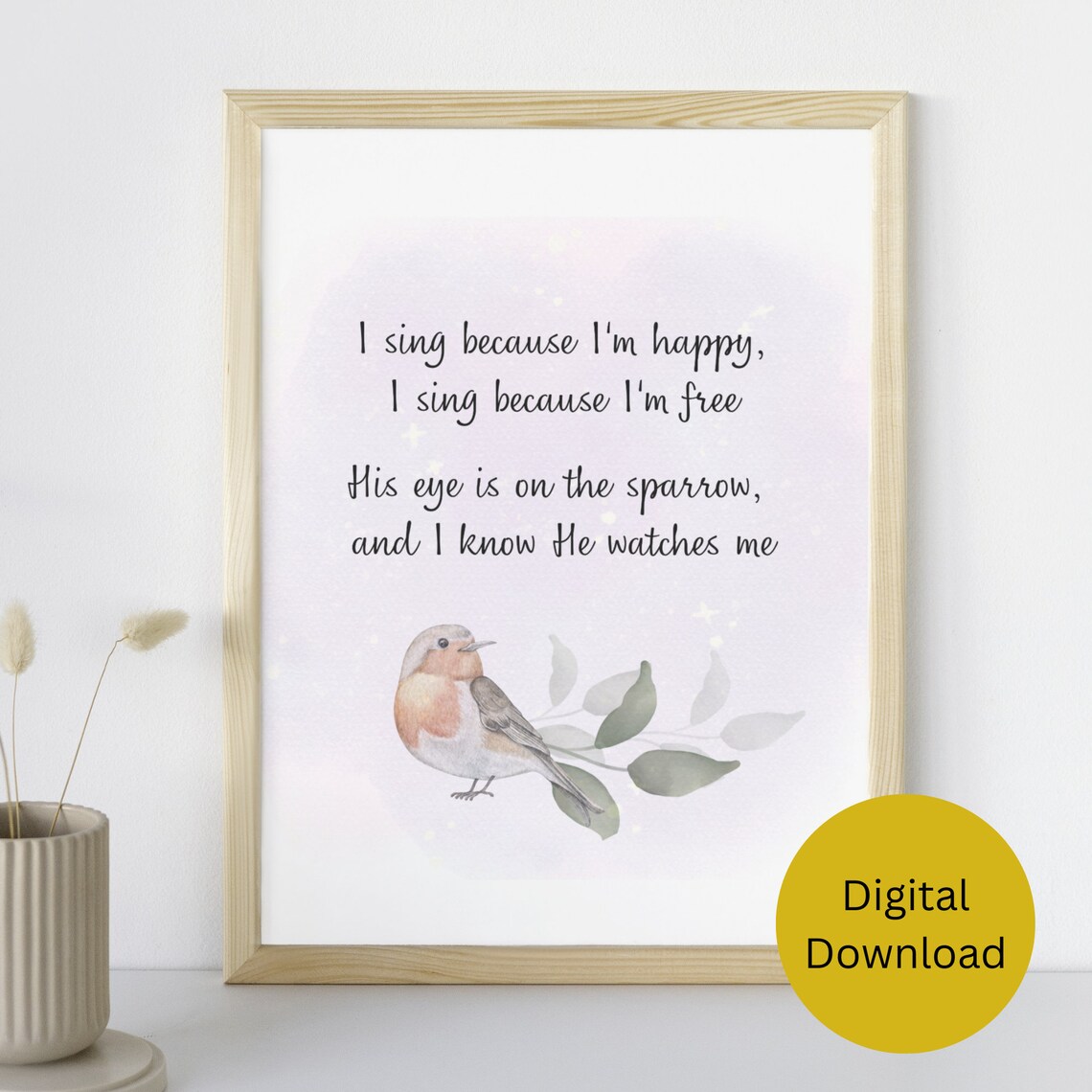 His Eye Is On The Sparrow Christian Hymn Art Print