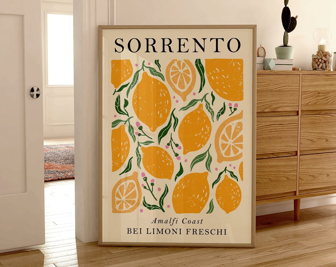 Sorrento Lemon Amalfi Art Print, Modern Kitchen