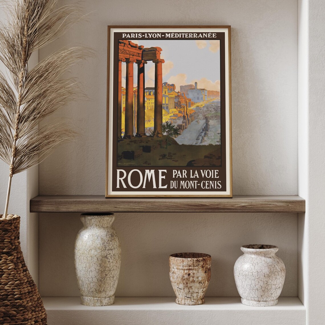 Rome Via Mont Cenis Roman Forum Vintage French Railway Poster - Image 2