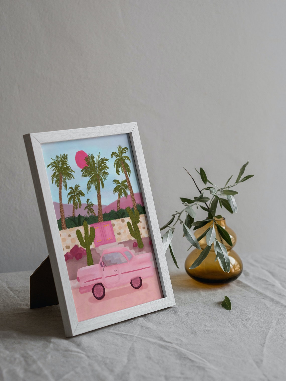Palm Springs Travel Poster, Retro Car Art Print - Image 3