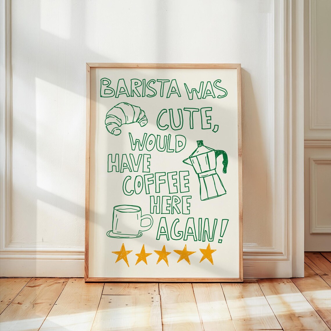 Barista Was Cute Coffee Bar Kitchen Art Print