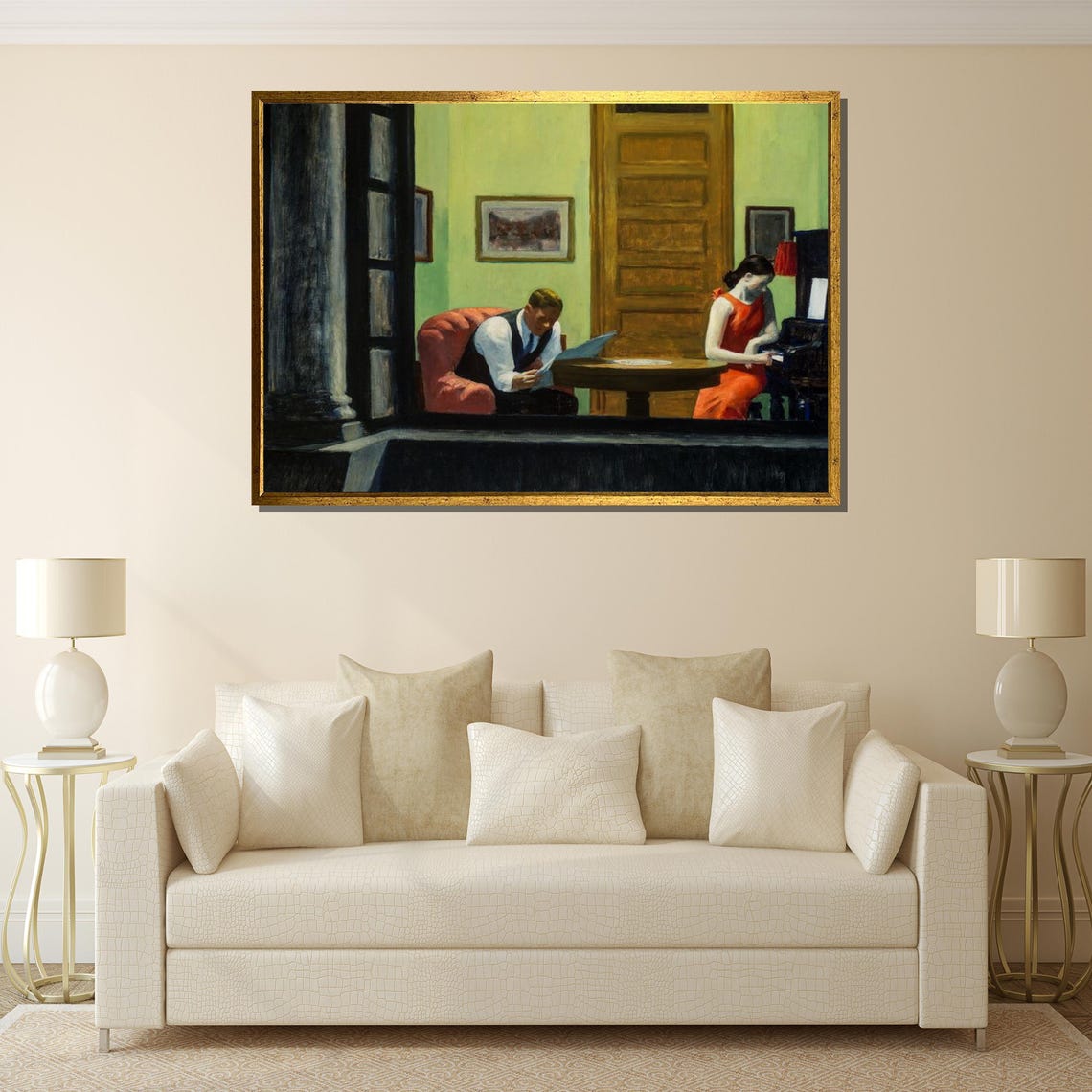 Edward Hopper Room In New York Couple Interior Window Light Poster - Image 4