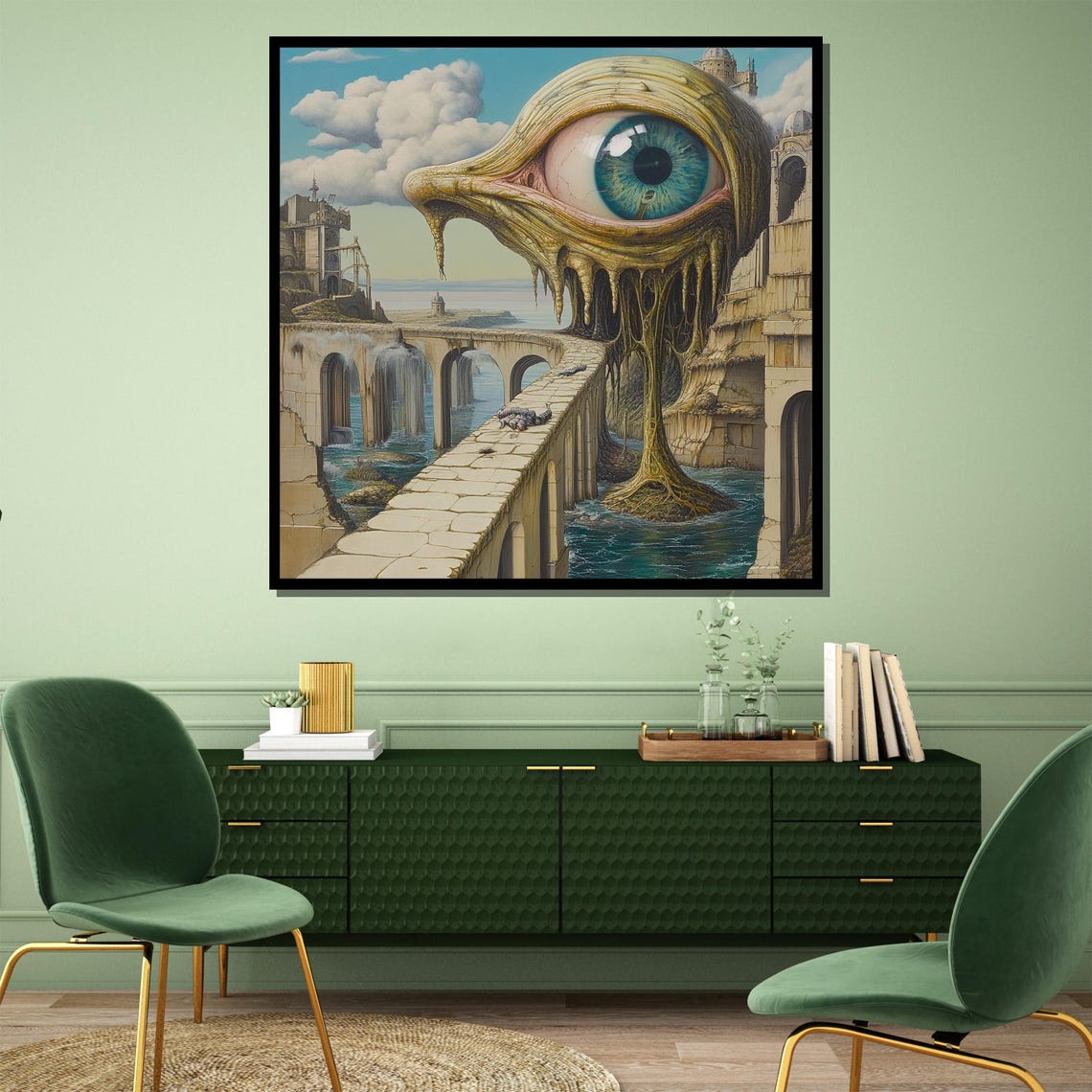 Surreal Dripping Eye, Mid-Century Decor Art Print - Image 3