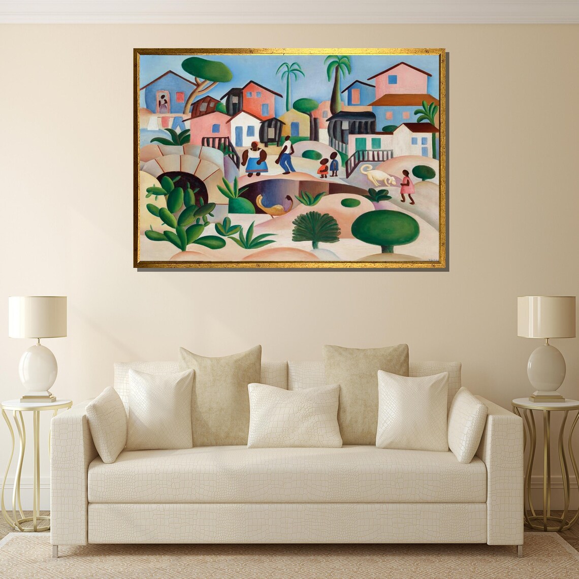 Tarsila Do Amaral Village With Bridge Brazilian Folk Scene Poster - Image 4
