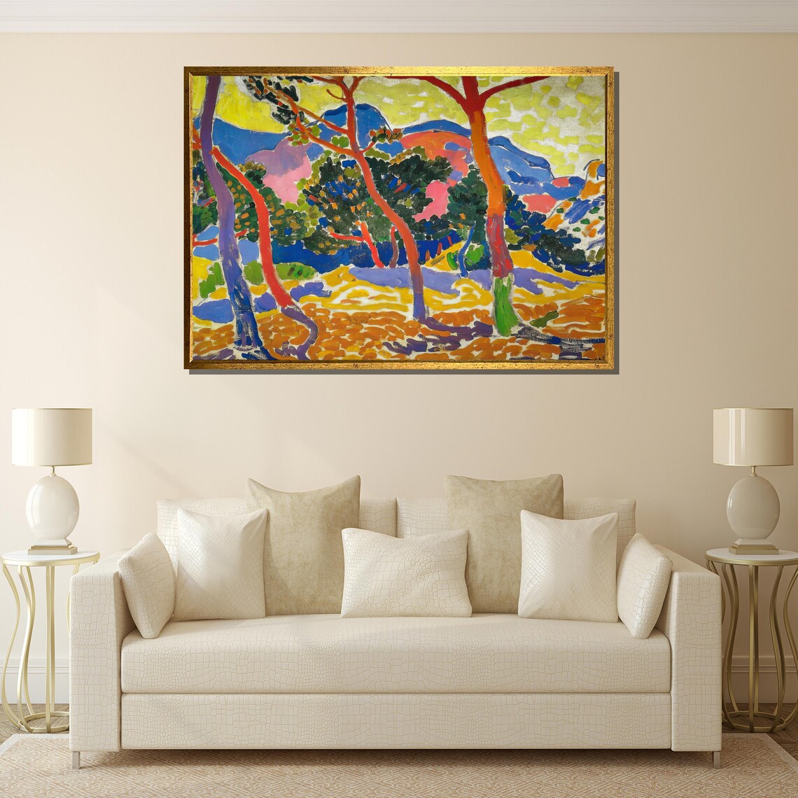 Fauvist Pine Forest Landscape Vibrant Colorful Trees Wall Poster - Image 4