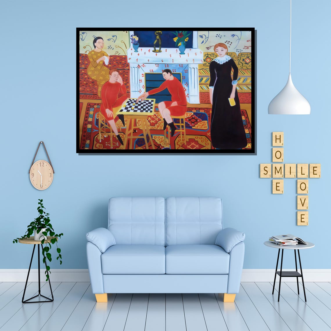 Matisse Style Checkerboard Game Scene With Figures Fauvist Poster - Image 3