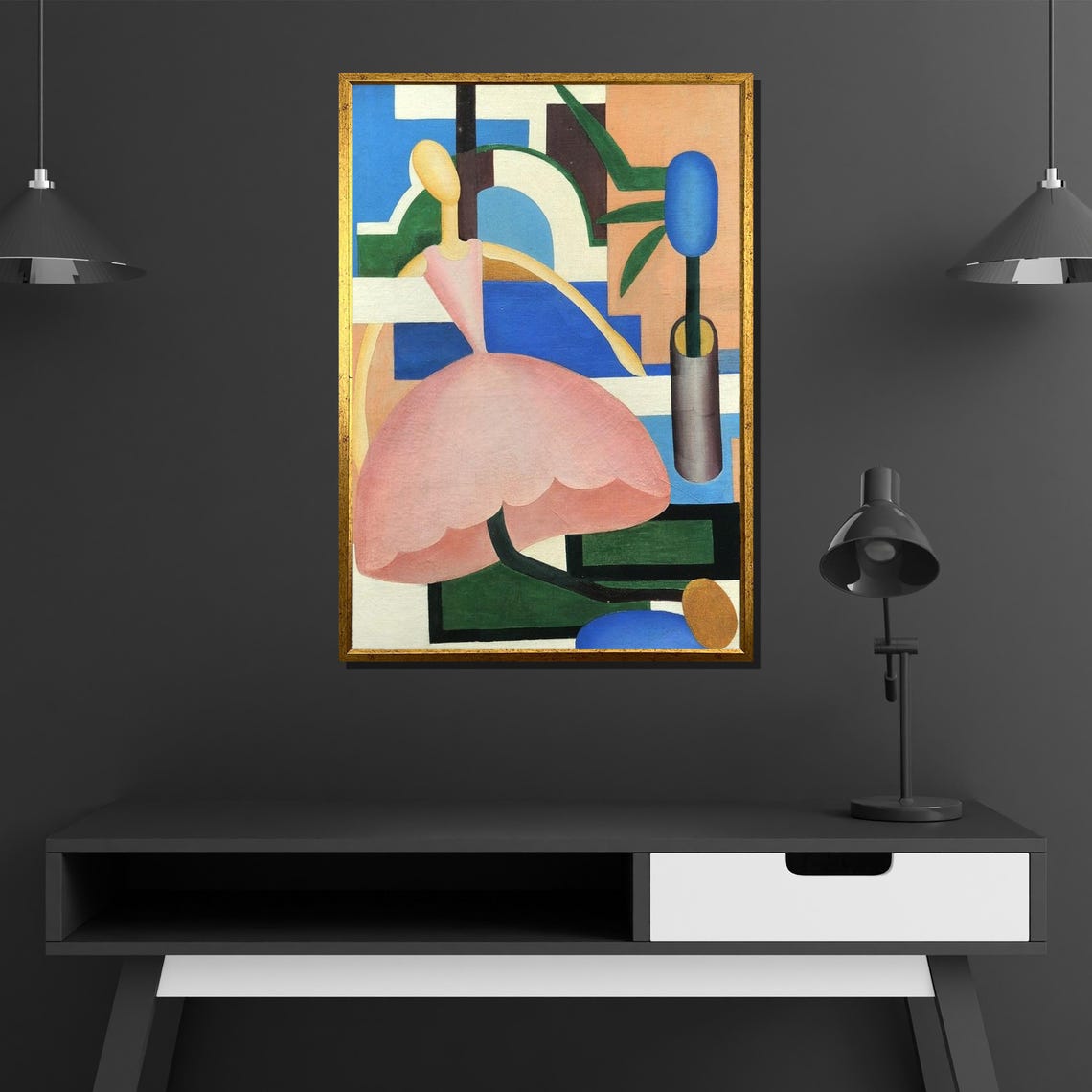 Fernand Leger Dancer in Pink Abstract Geometric Ballet Art Poster - Image 4