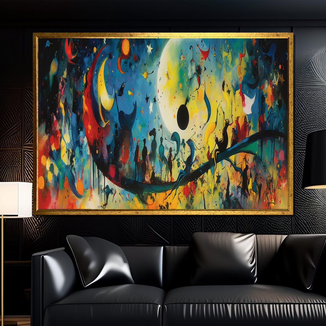 Surreal Cosmic Whale Celestial Dreamscape Colorful Abstract Poster
