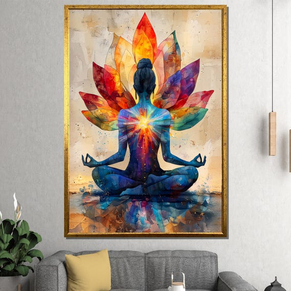 Chakra Yoga Spiritual Wall Art, Zen Meditation Decor