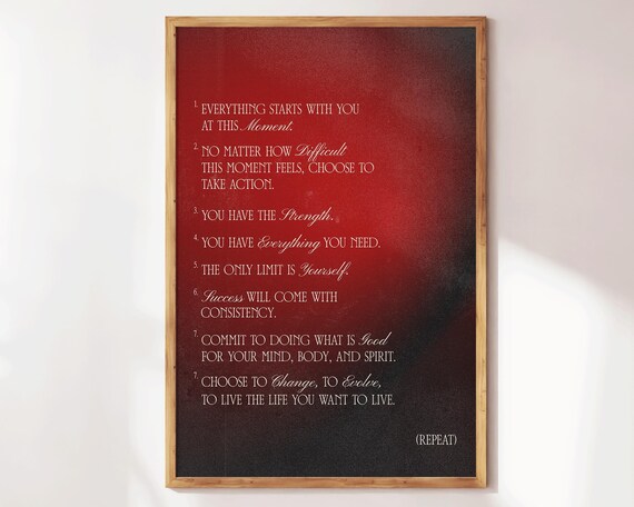 Everything Starts With You Daily Affirmation Quote Art Poster