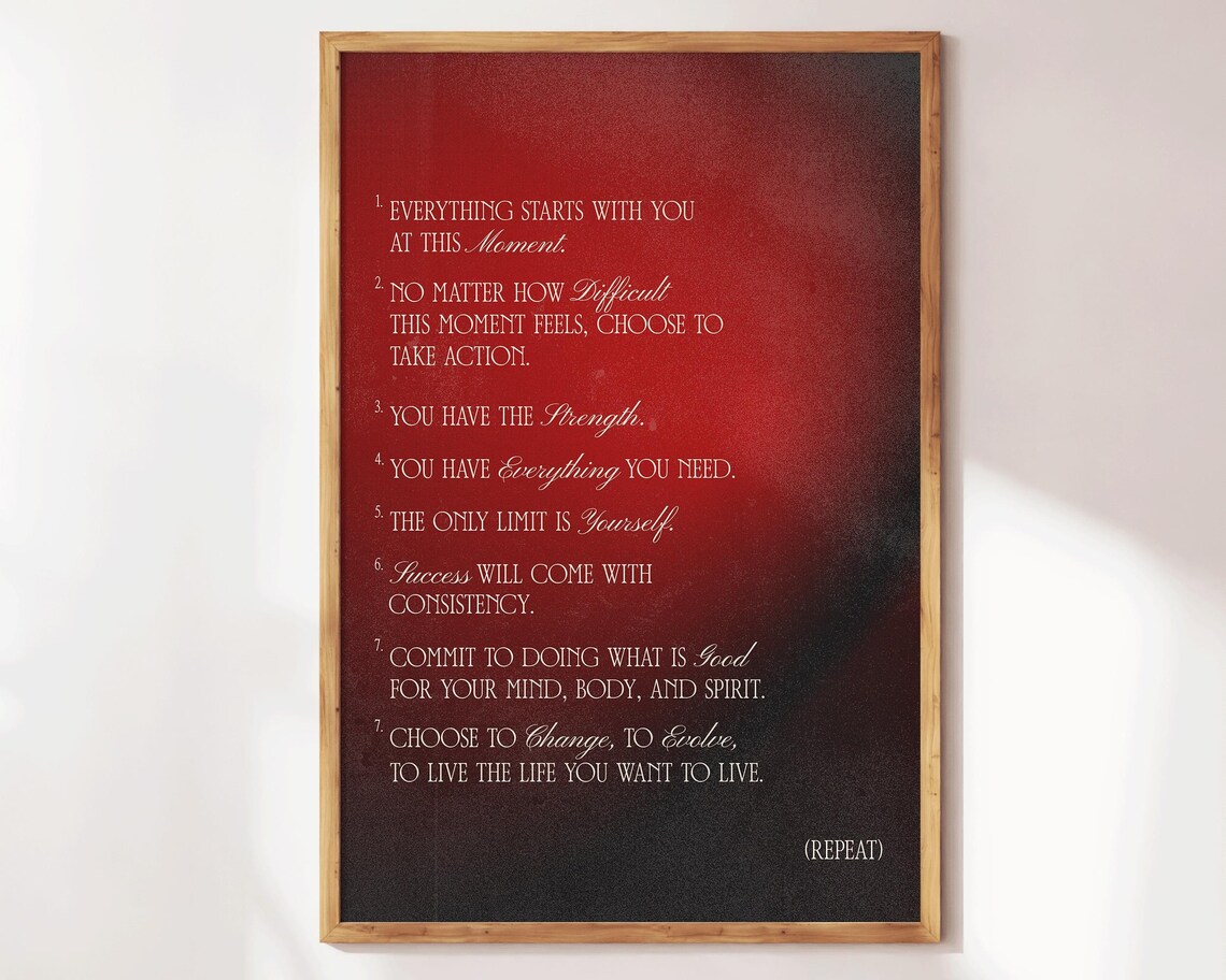 Everything Starts With You Daily Affirmation Quote Art Poster