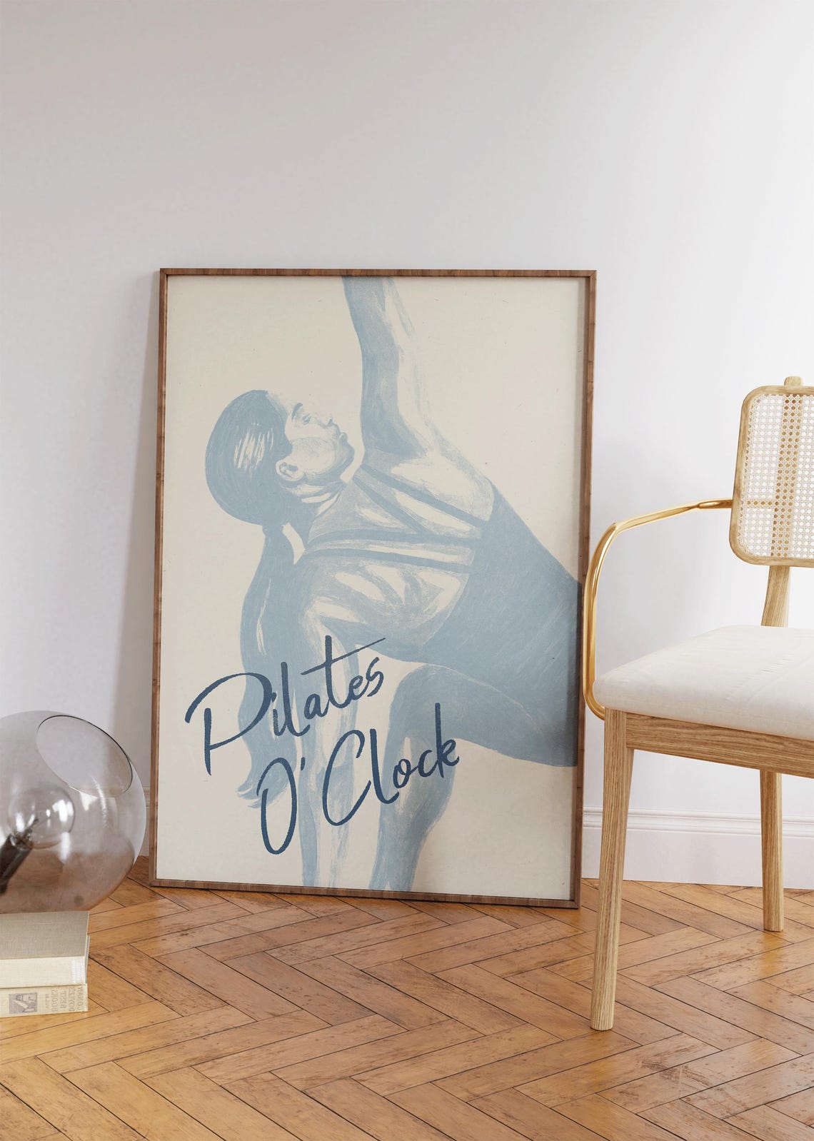 Pilates Oclock Poster Funny Wall Art Studio Decor Gift For Lover Girly Print Fitness