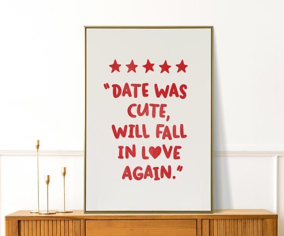 Cute Romantic Wall Art Trendy Valentines Day Decor Preppy Couple Gift Heart Print Valentine Gallery