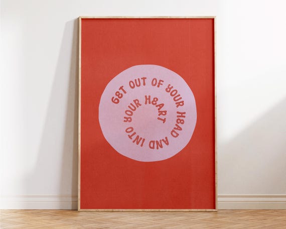 Get Out Of Your And Into Heart Print Office Wall Art Apartment Decor Motivational Living Room