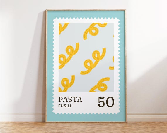 Kitchen Prints Pasta Fusili Painting Cute Wall Art And Modern Italian Food Canvas Home Gifts Decor
