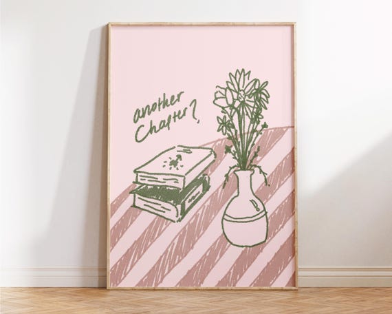 Another Chapter Cute Book Art Preppy Decor Unique Lover Gifts Trendy For Apartments Living Rooms