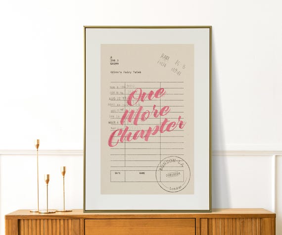 One More Chapter Cute Book Art Preppy Decor Unique Lover Gifts Trendy For Apartments Living Rooms