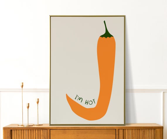 Im Hot Chili Prints Modern Food Painting Funny Kitchen Wall Art And Canvas Perfect Home Gifts Decor