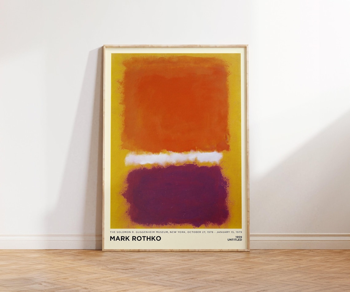 Mark Rothko Untitled 1959 Orange Yellow Guggenheim Art Poster