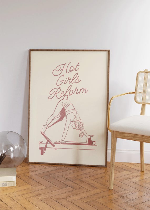 Hot Girls Reform Pilates Poster Funny Wall Art Studio Decor Gift For Lover Girly Print Fitness