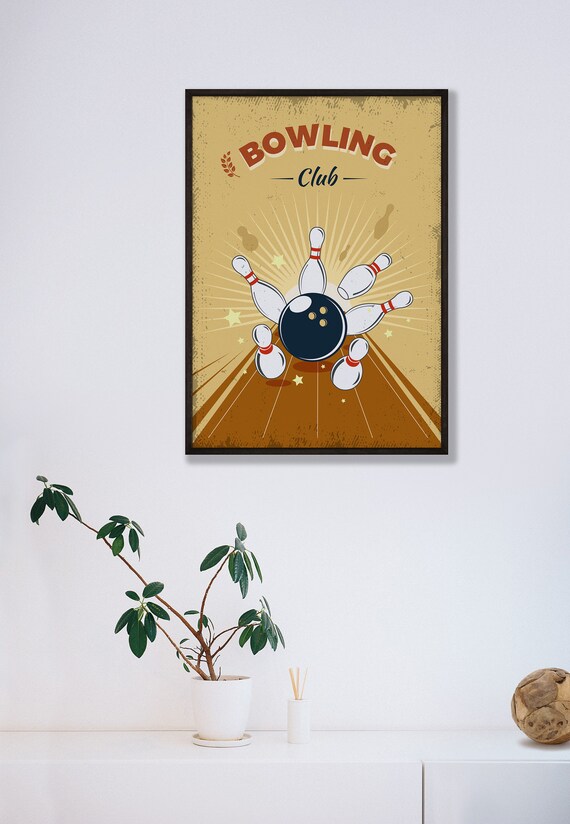 Bowling Club Poster Modern Art Trendy Wall Sports Motivational