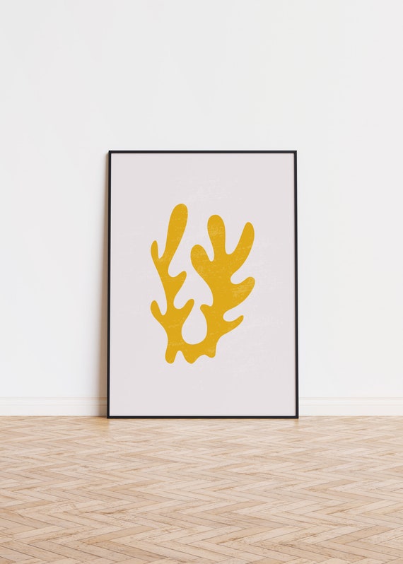 Yellow Coral Poster Wall Art Printed