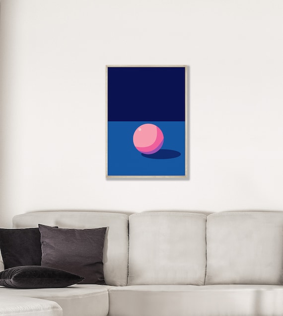 Simple Sphere Poster Modern Art Simplistic Wall Abstract Minimalist