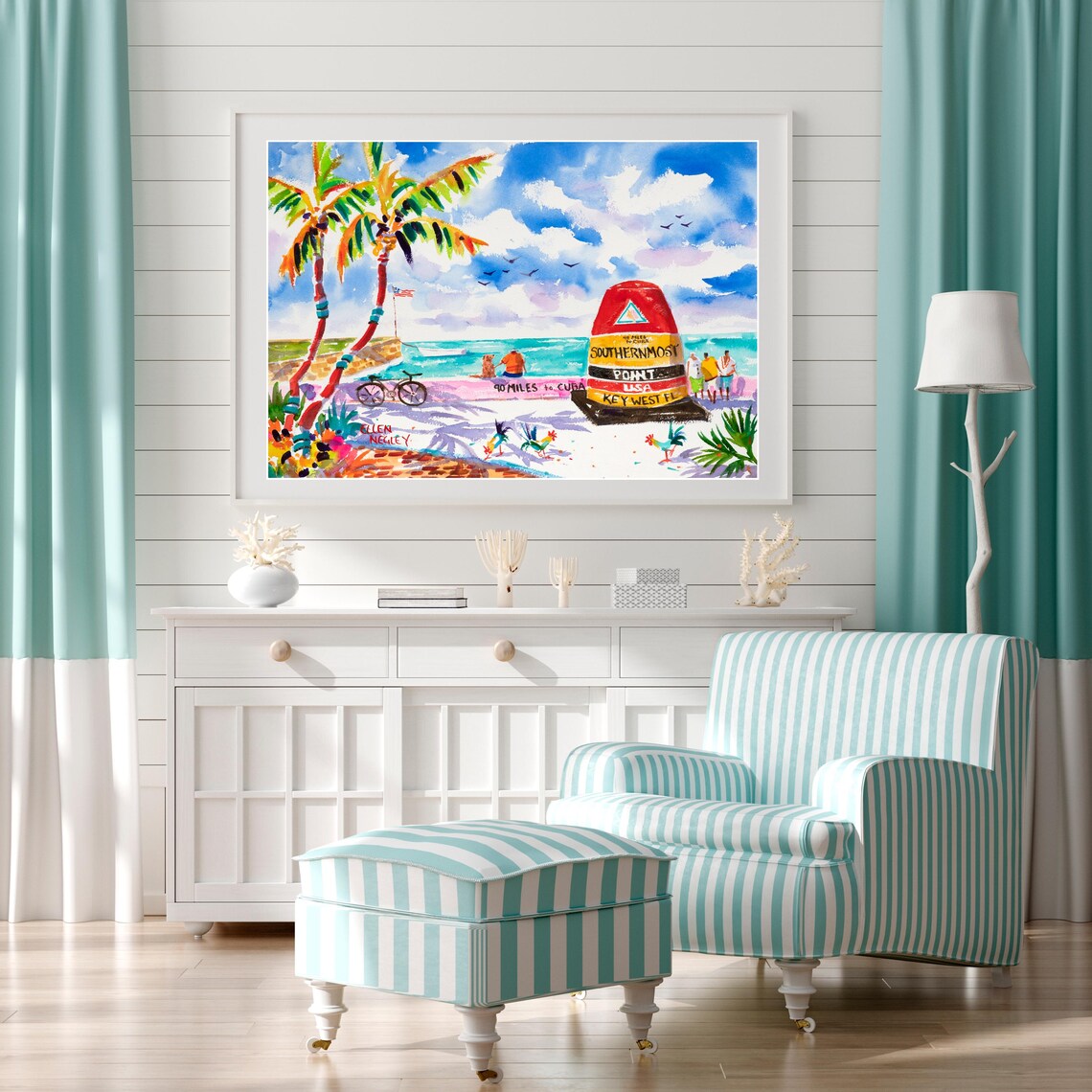 Southernmost Point Key West Chicken Art Print - Image 2