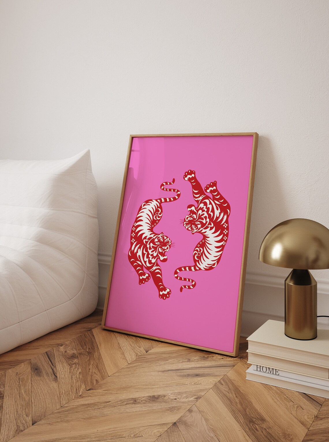 Pink Red Tiger Print, Preppy Room Decor Poster - Image 3