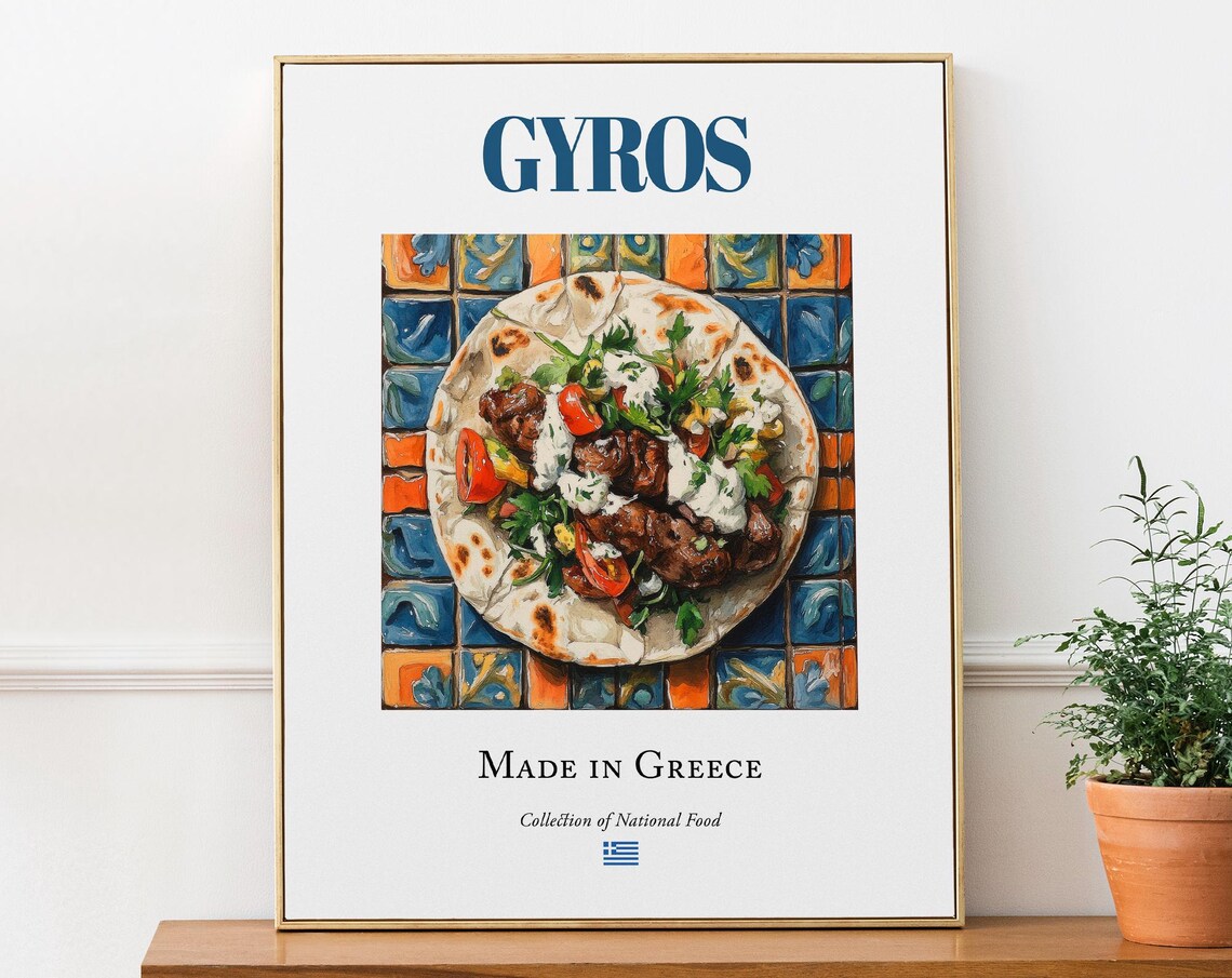 Gyros Made in Greece National Food Collection Kitchen Wall Poster