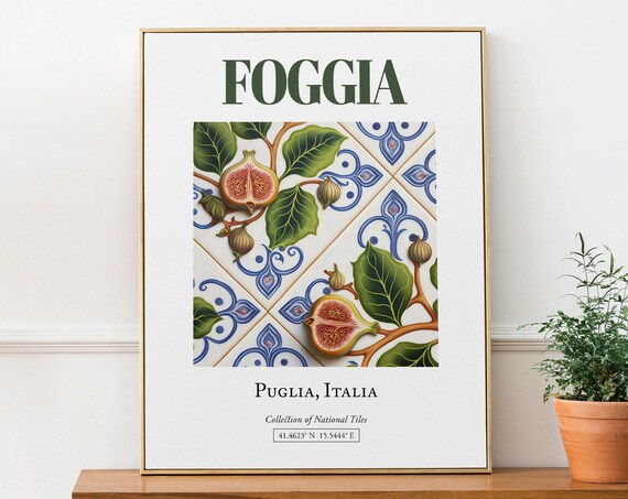 Foggia Puglia Italy Folk Traditional Maiolica Tile Art Print