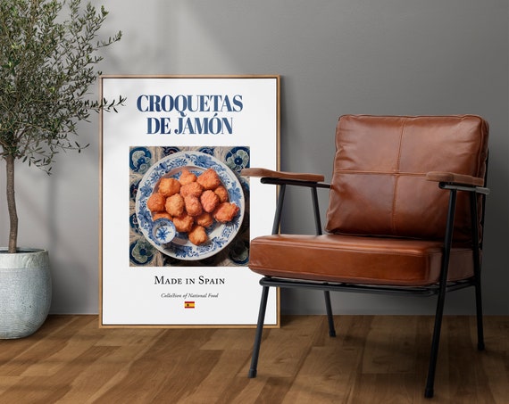 Croquetas De Jamón on Maiolica Tile Plate, Art Print
