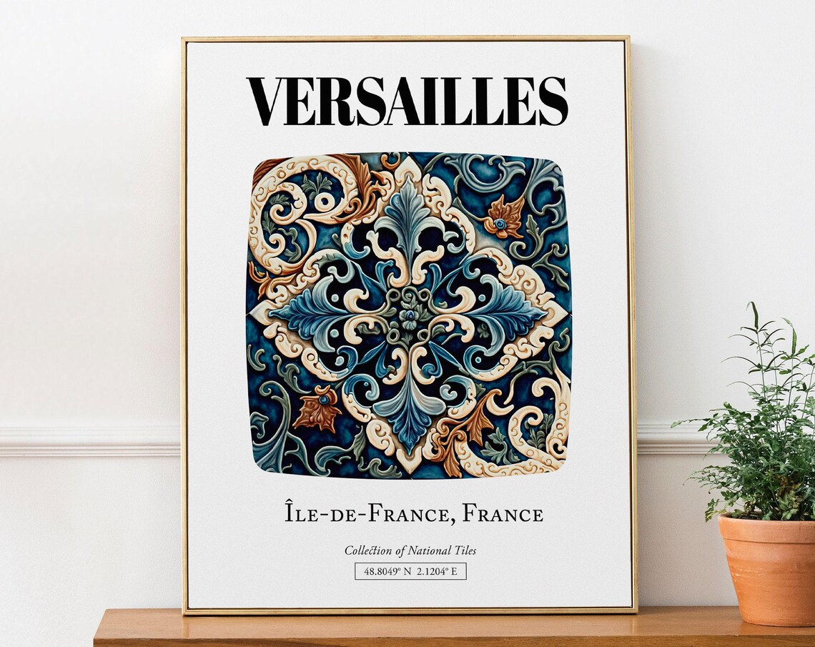 Versailles France Tile Pattern Travel Poster