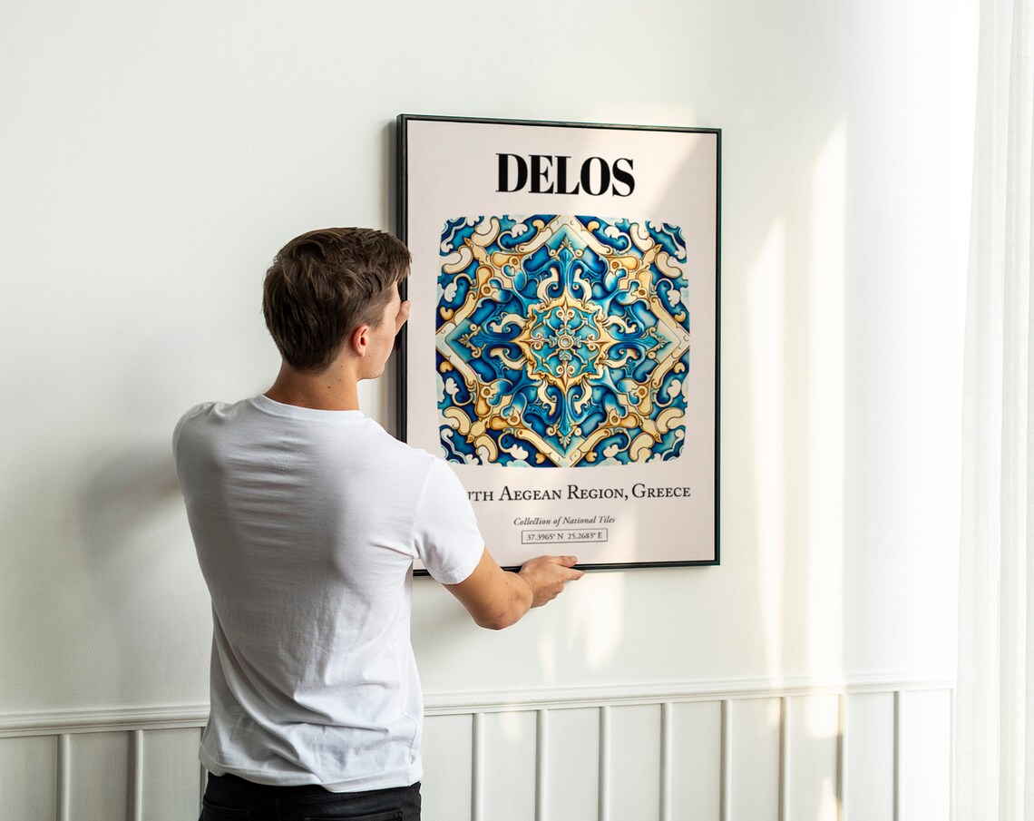 Delos Ancient Tile Pattern Greek Island Travel Poster - Image 3