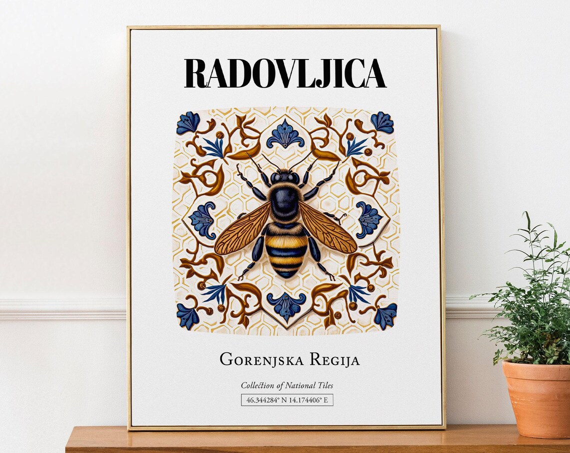 Radovljica Gorenjska Traditional Tile Pattern Art Print