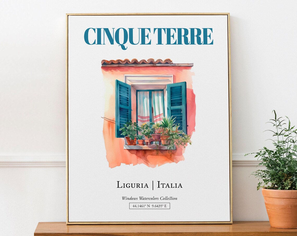 Cinque Terre Liguria Italia Travel Poster
