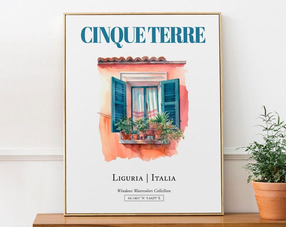 Cinque Terre Liguria Italia Travel Poster