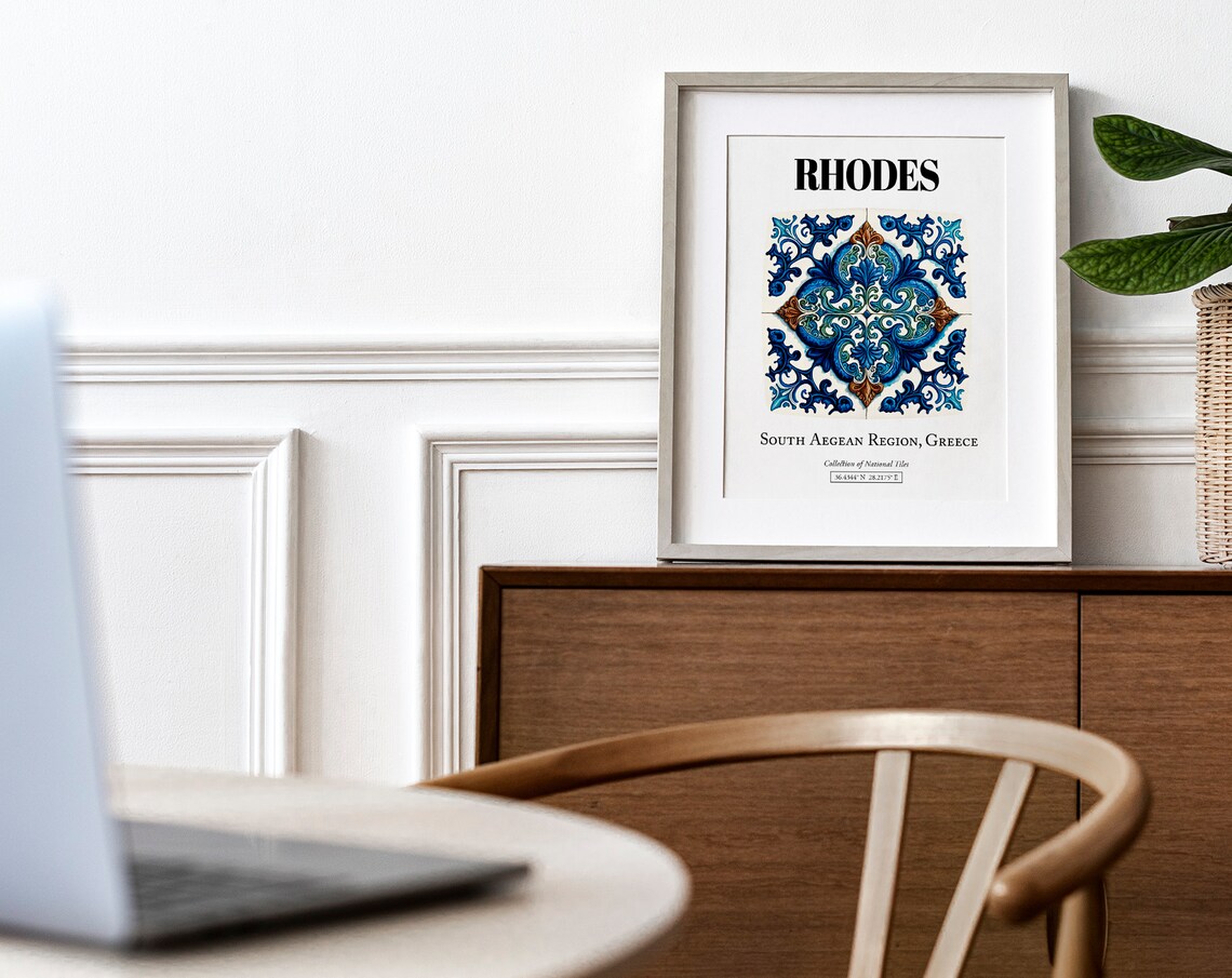 Rhodes Intricate Tile Art, Greek Island Legacy Poster - Image 4