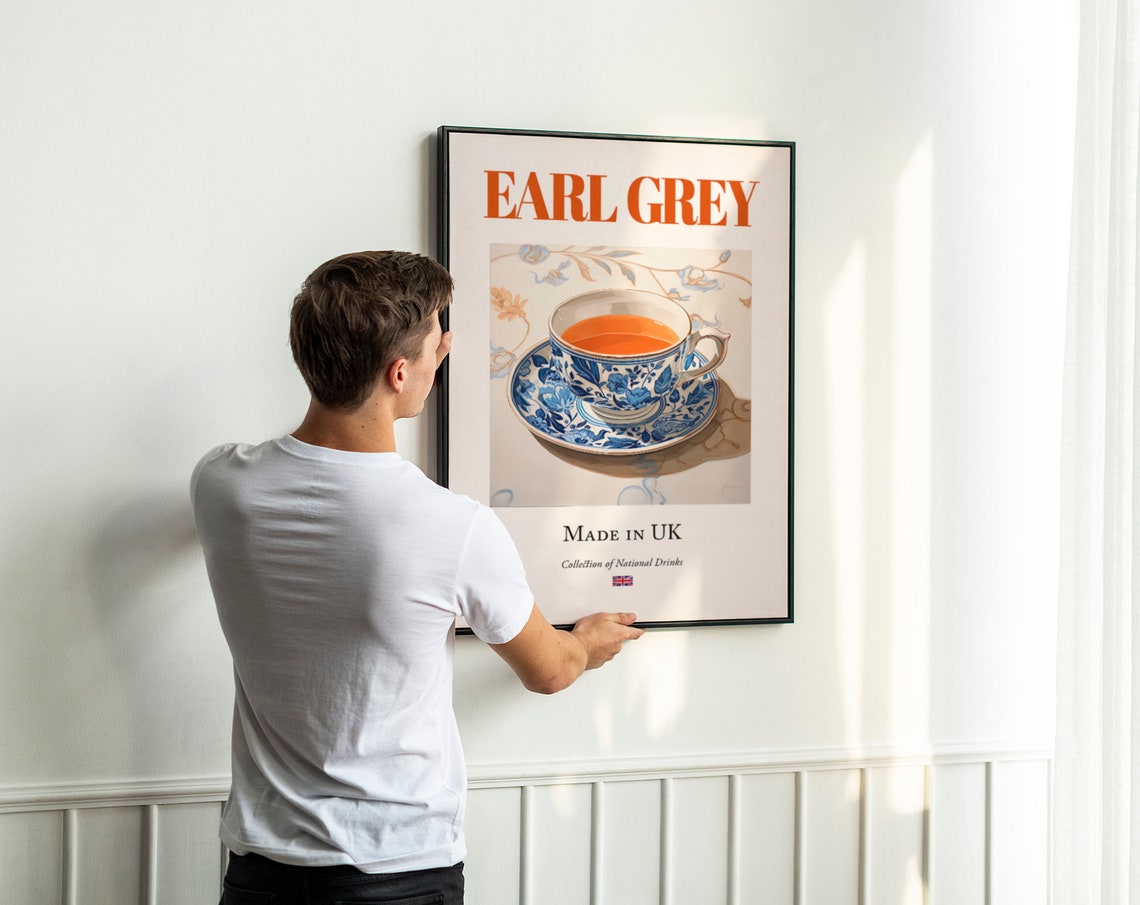 Earl Grey on Maiolica Tile, English Beverage Poster - Image 3
