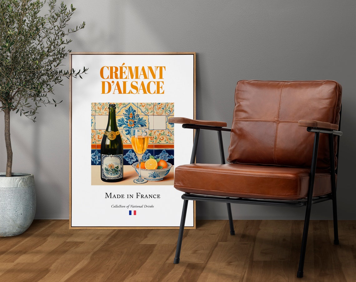 Crmant Dalsace On Maiolica Tile, French Beverage Poster - Image 4
