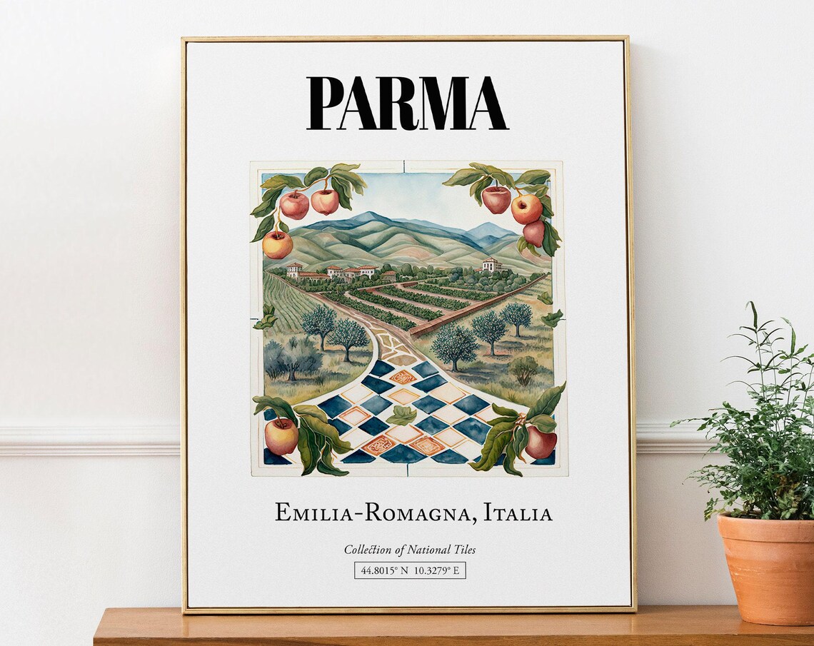 Parma Emiliaromagna Italy Scenic Landscape Travel Poster