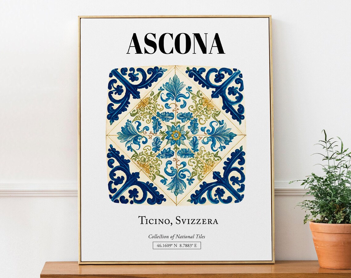 Ascona Ticino Svizzera Tile Pattern Art Print