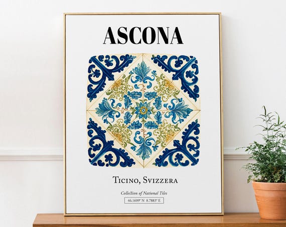 Ascona Ticino Svizzera Tile Pattern Art Print