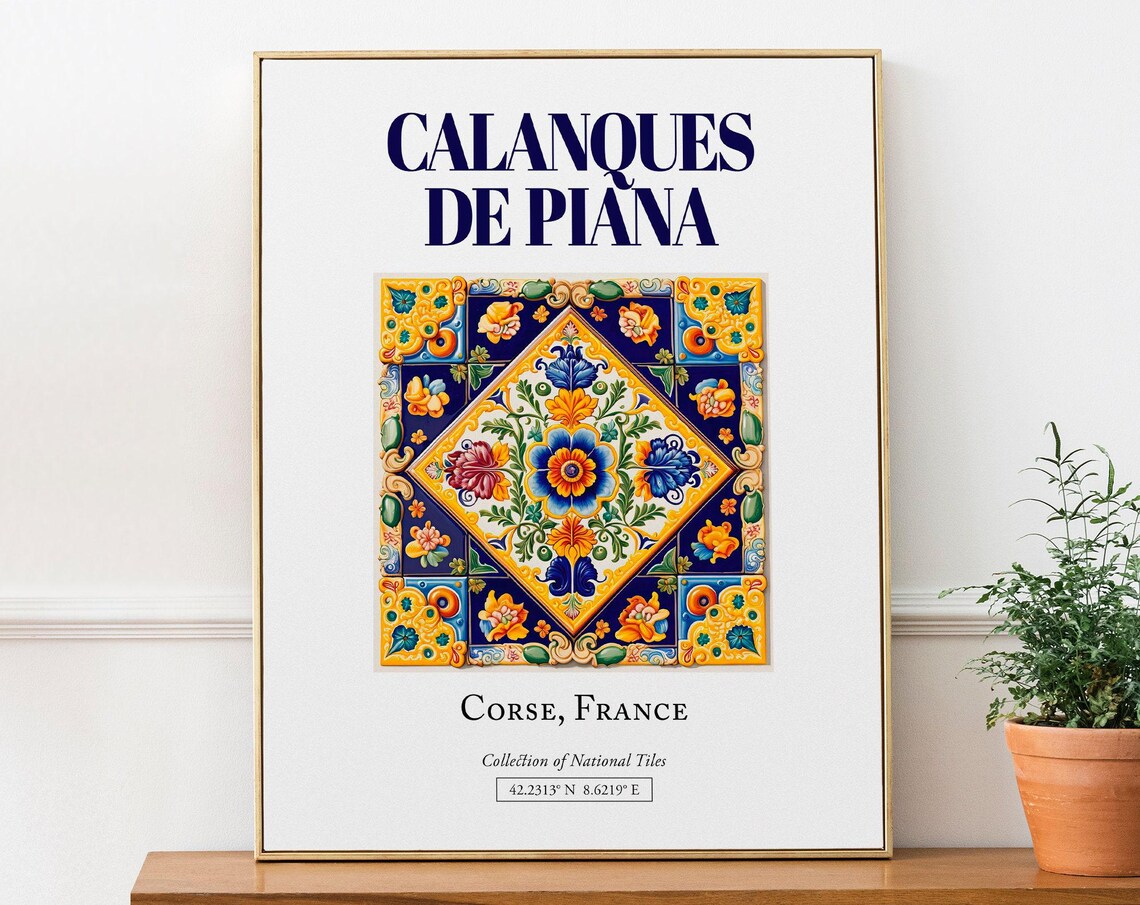 Calanques De Piana Corse France Minimalist Travel Poster