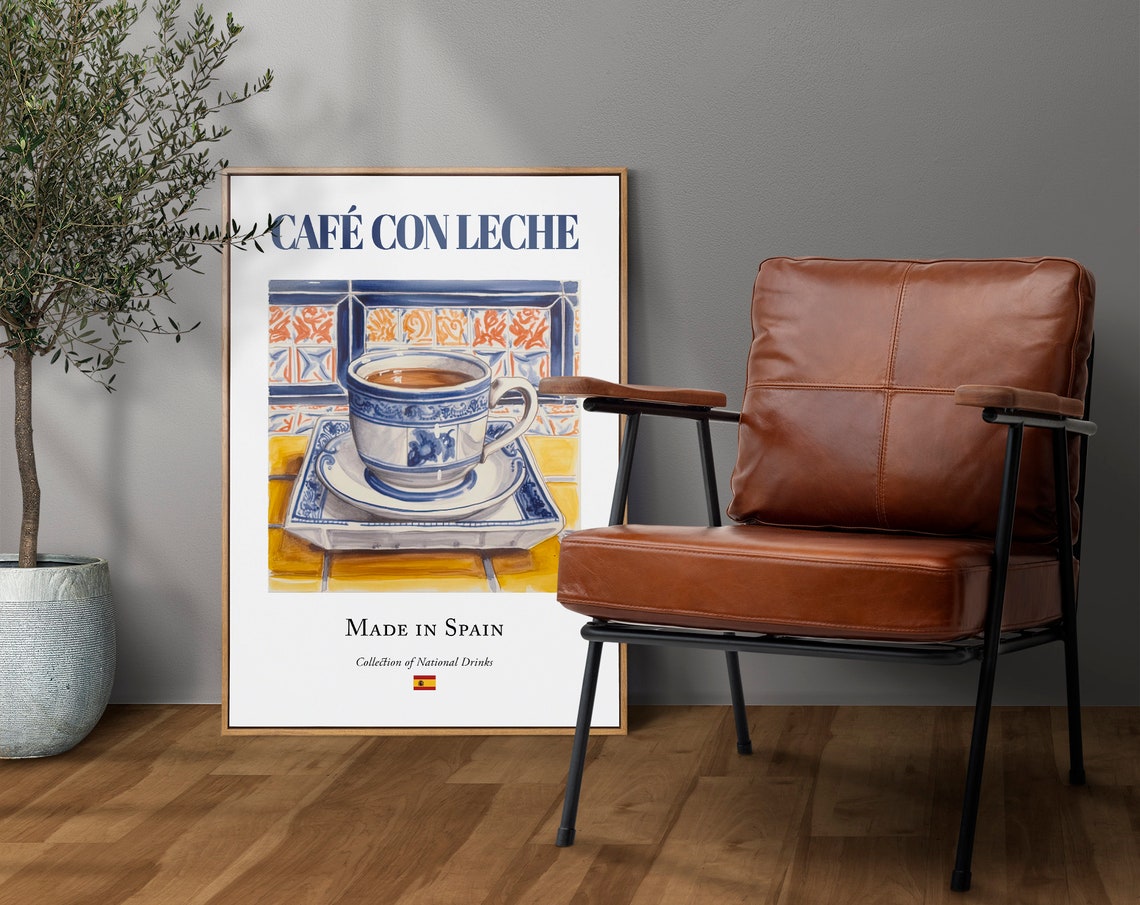 Caf Con Leche On Maiolica Tile, Poster Print - Image 4