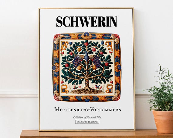 Schwerin Mecklenburgvorpommern Germany Travel Poster