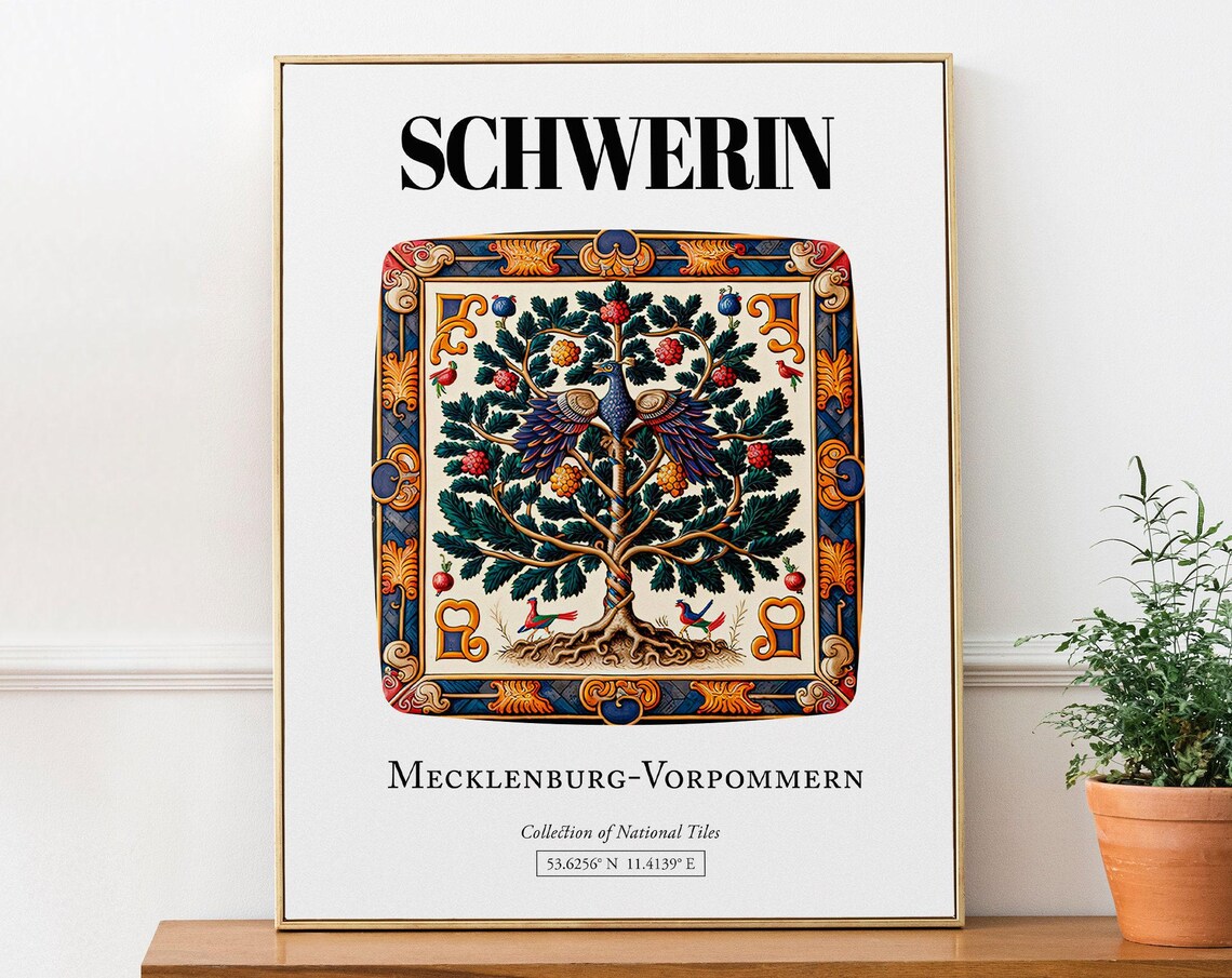 Schwerin Mecklenburgvorpommern Germany Travel Poster