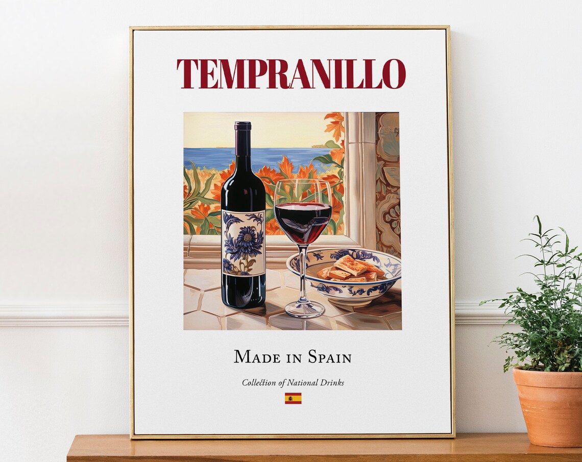 Tempranillo On Maiolica Tile - Kitchen Art