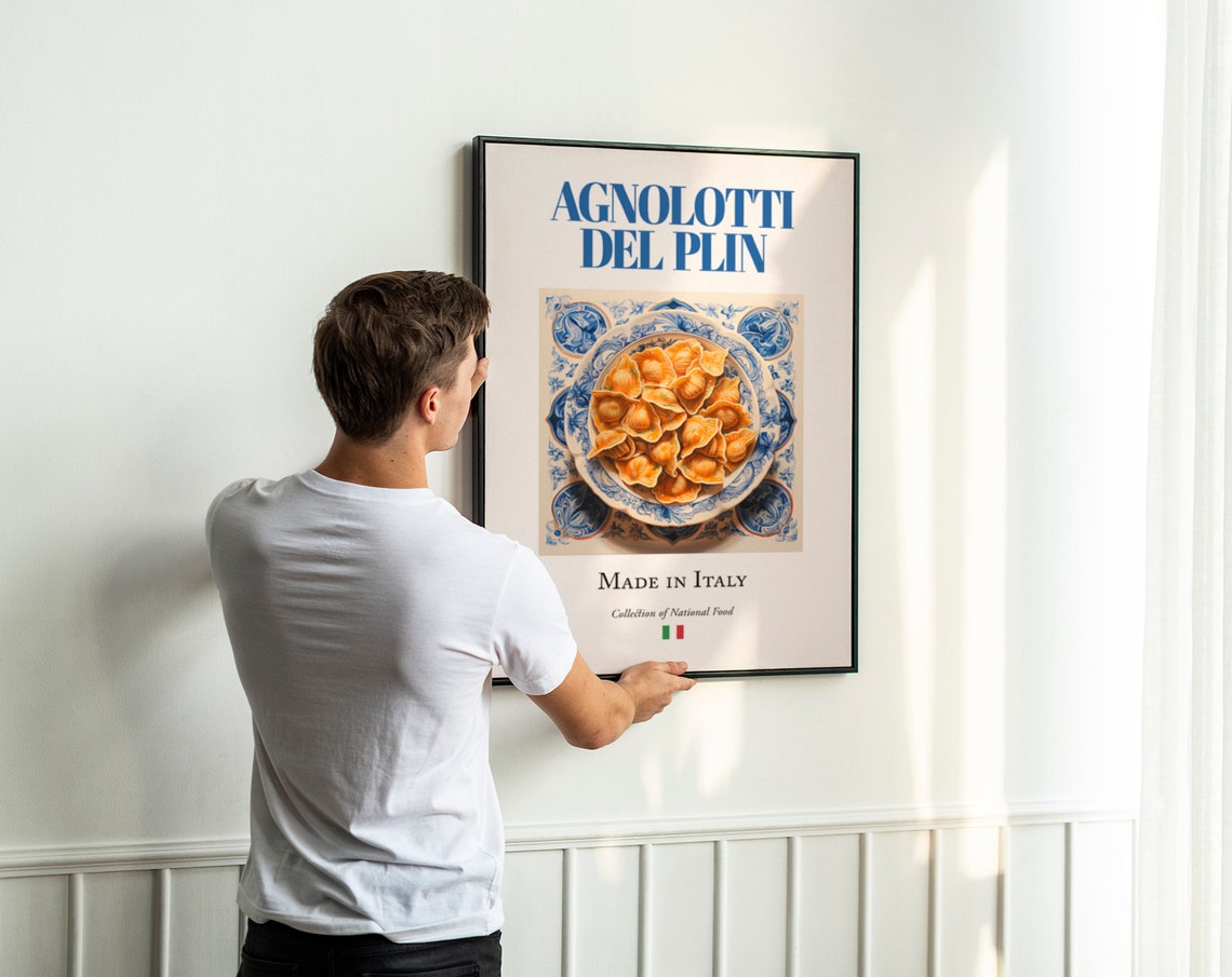 Agnolotti Del Plin on Maiolica Tile Plate, Art Print - Image 3