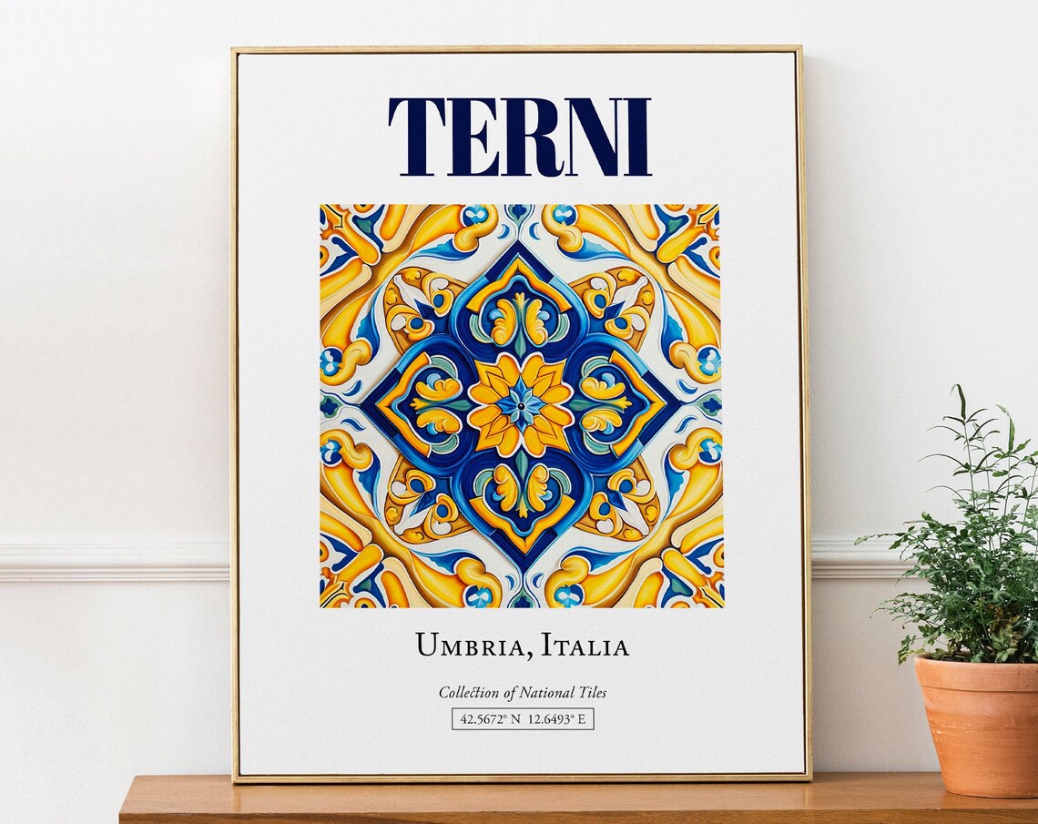 Terni Umbria Italy Folk Maiolica Tile Art Print